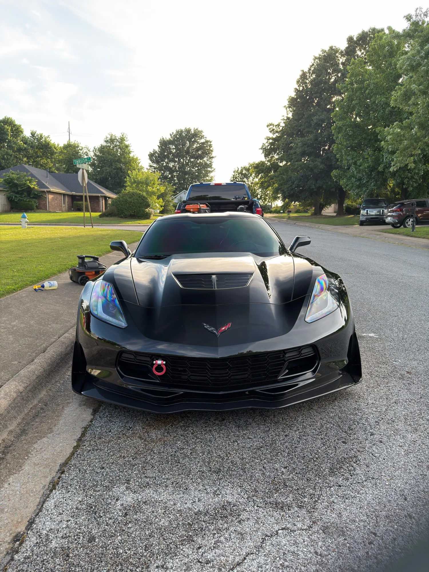 Freshly detailed black Corvette